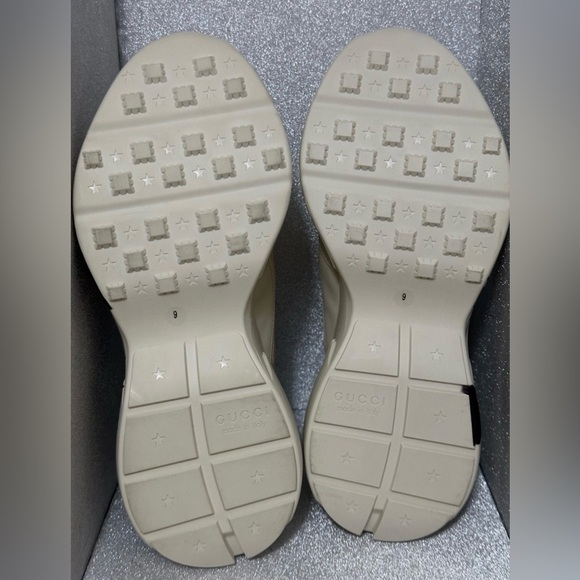 💎GUCCI DISNEY X RHYTON SNEAKERS IVORY LEATHER DONALD DUCK PRINT MEN 9G , 9.5 US - Picture 3 of 6